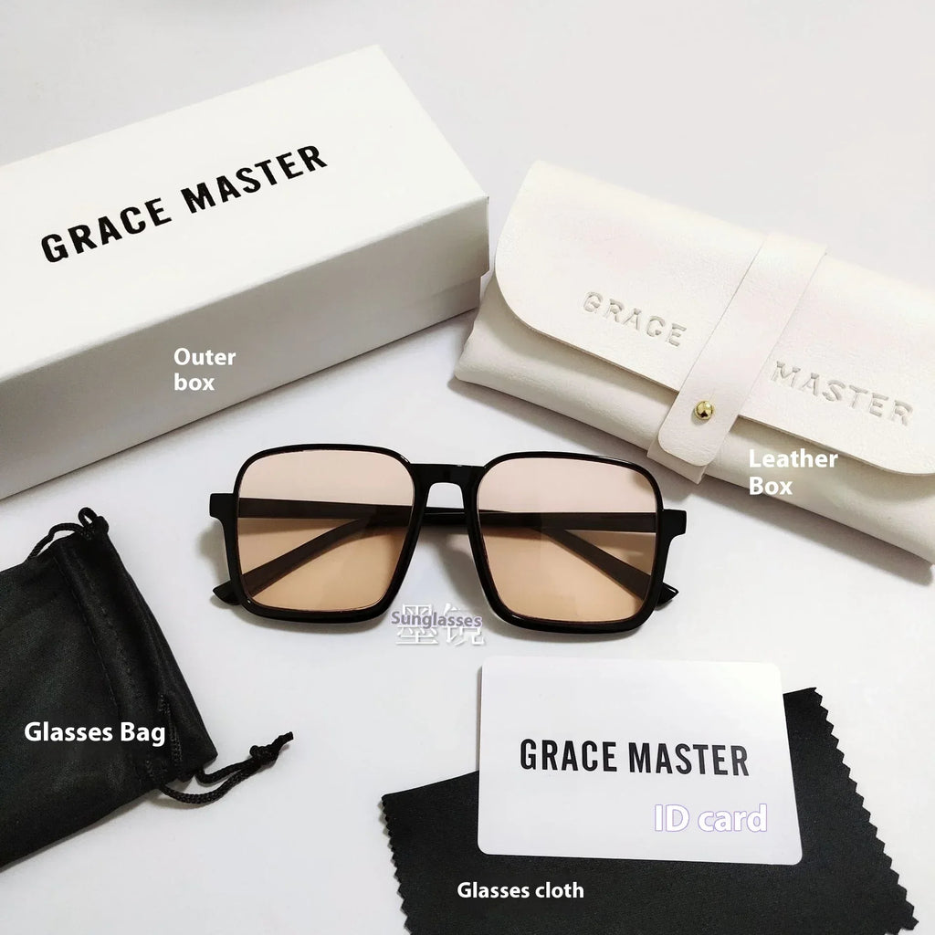 Women's Retro Square Semi-rimless Sunglasses - Viexta
