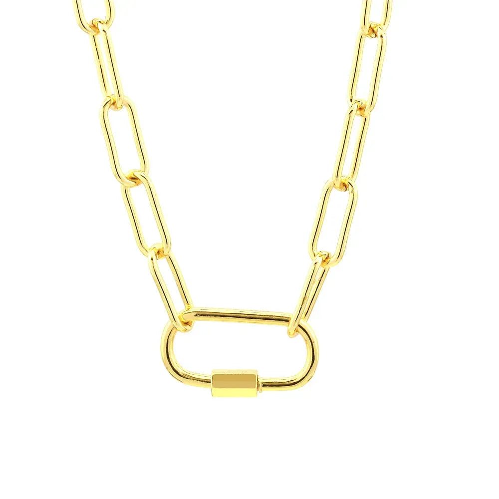 retro-personalized-design-screw-buckle-oval-pendant-necklace - Viexta
