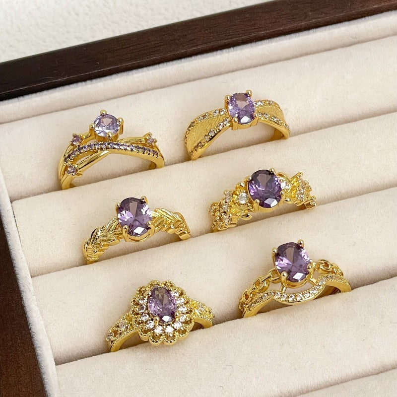Nine Purple Colored Ring