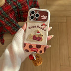 Drop-proof iPhone Case With Leather-texture Embroidery Of A Dog