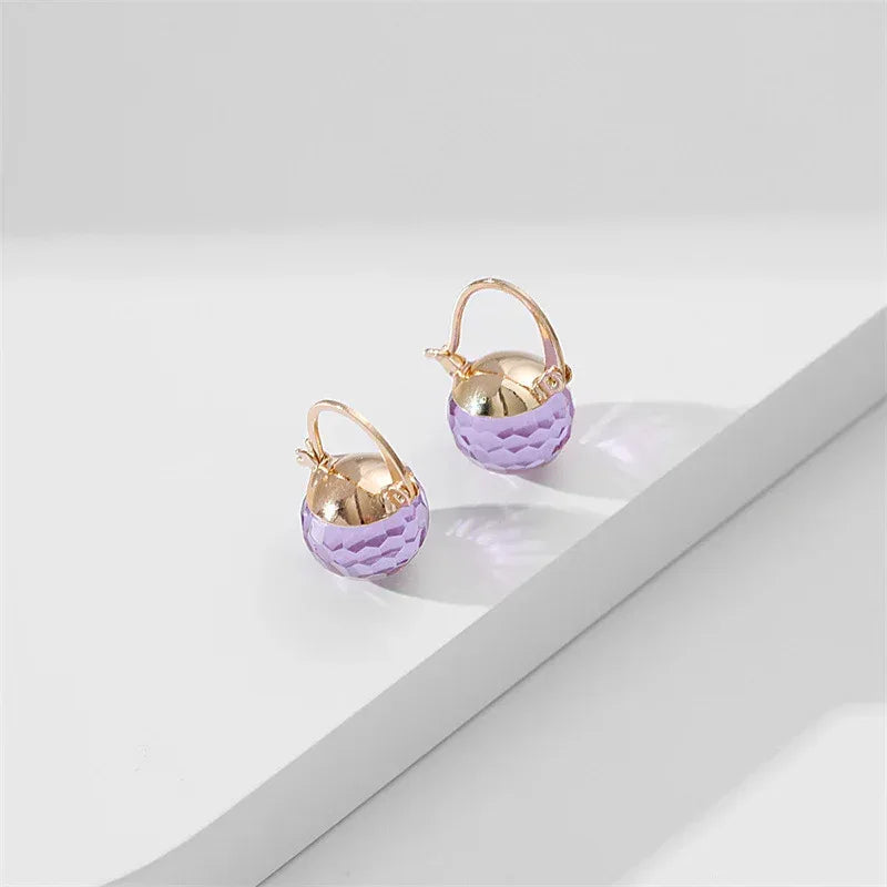 Stylish Round Crystal Ear Clips - Viexta