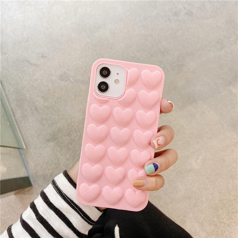 Peach Heart Silicone Lanyard Phone Case for IPhone