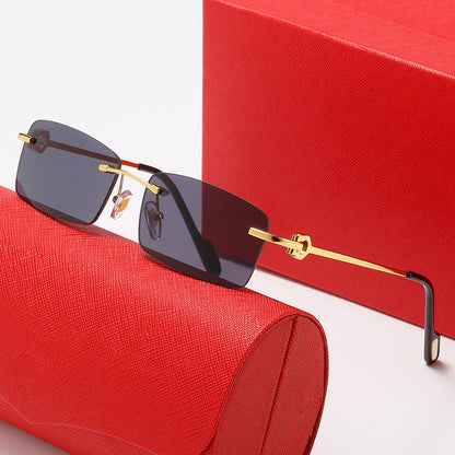 Rimless Square Plate Sunglasses