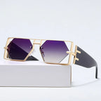 Hollow Big Square Rim Sunglasses - Viexta