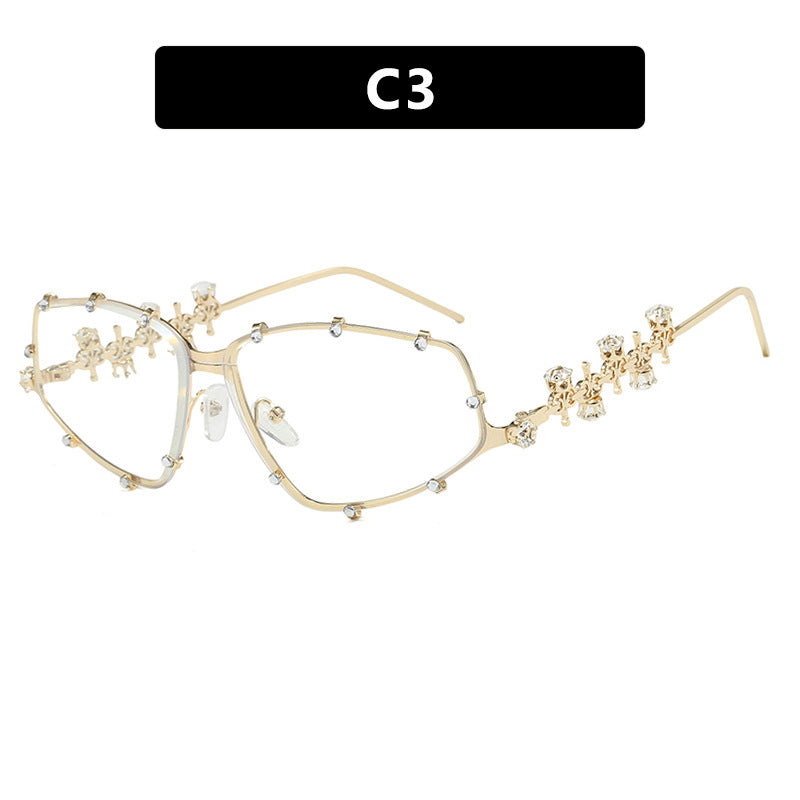 Diamond studded eyeglass frame