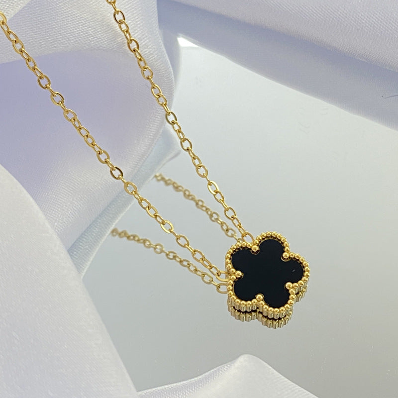 Double-sided Titanium Steel Clover Necklace