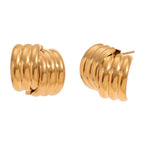 three-layer-vertical-stripe-cross-ear-studs - Viexta