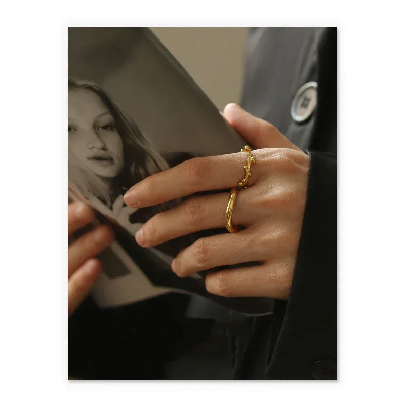 brass-plated-18k-glossy-ring - Viexta