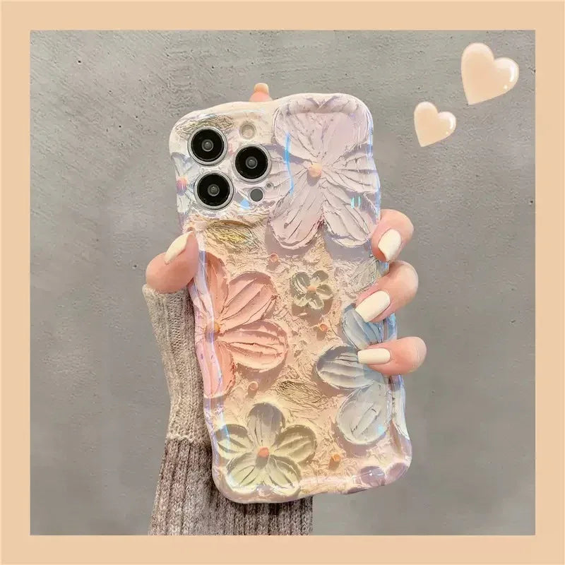 twisted-edge-oil-painting-flower-iphone-case - Viexta