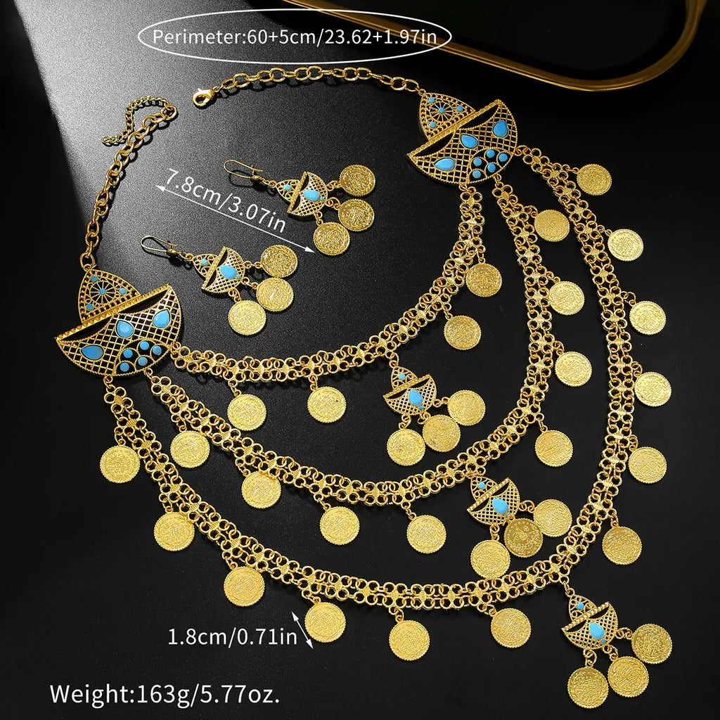 18k Gold Tassel Necklace Earrings - Viexta