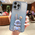 Plating Gradient Three-dimensional Rabbit iPhone Case - Viexta