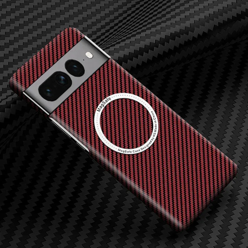 Wireless Charger PC Carbon Fiber Pattern Magnetic Pixel Case - Viexta