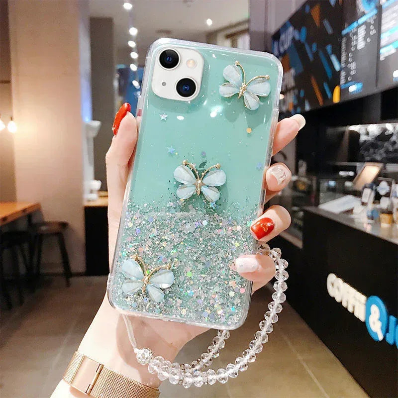 glitter-epoxy-butterfly-iphone-case - Viexta