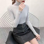 Women's Solid Color Turtleneck Sweater - Viexta