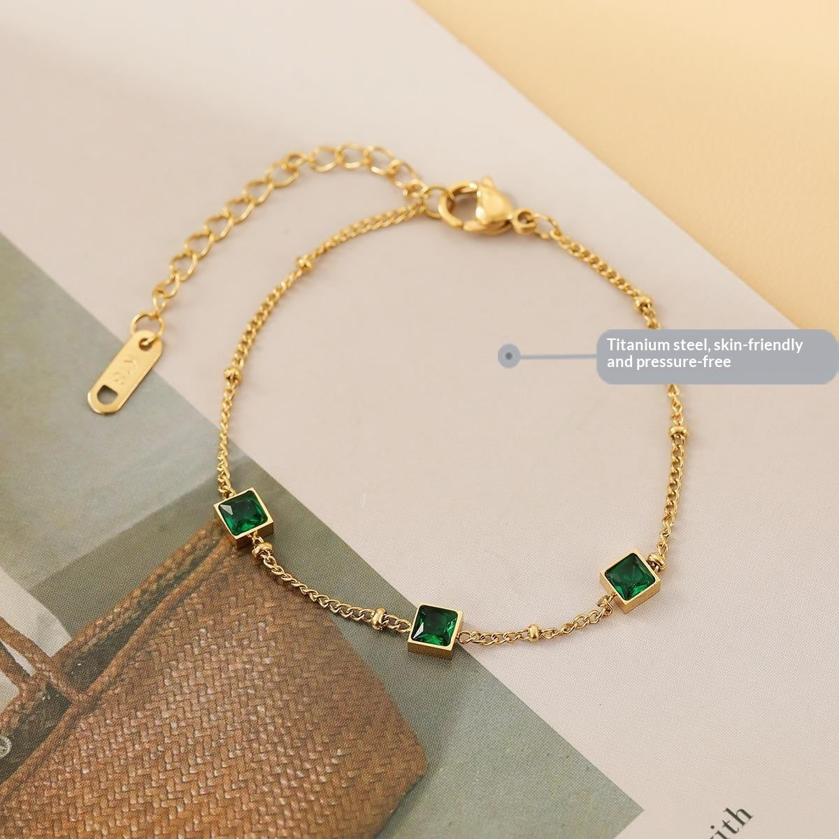 Square-shaped Crafted Versatile Titanium Steel Necklace