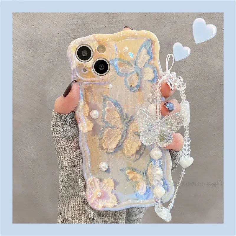 blue-light-butterfly-bracelet-iphone-case - Viexta