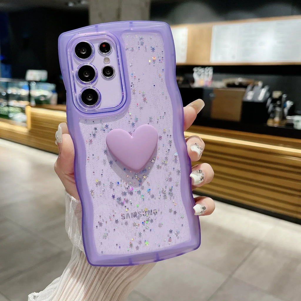 Love Drop Adhesive Transparent Samsung Phone Case - Viexta