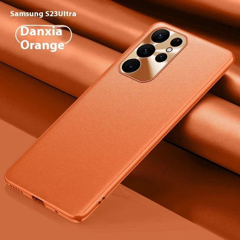 leather-samsung-metal-lens-phone-case - Viexta