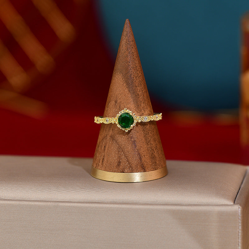 Premium Zircon Star Emerald Ring