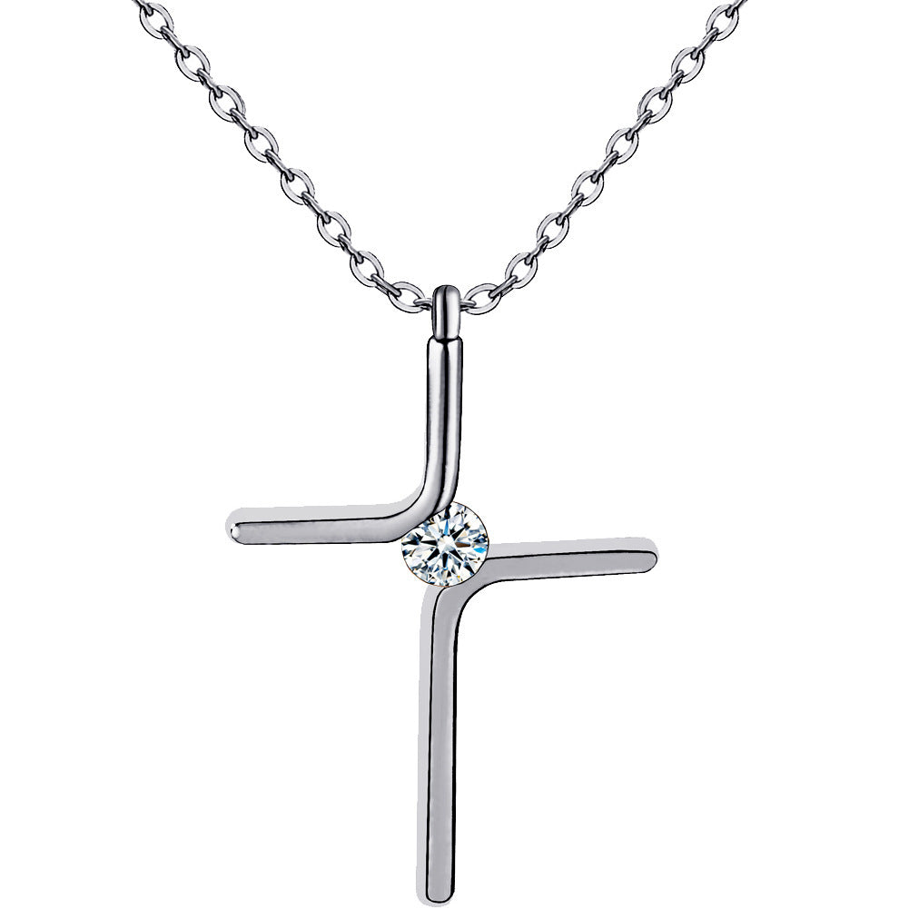 Cross Pendant Titanium Steel Plating Necklace