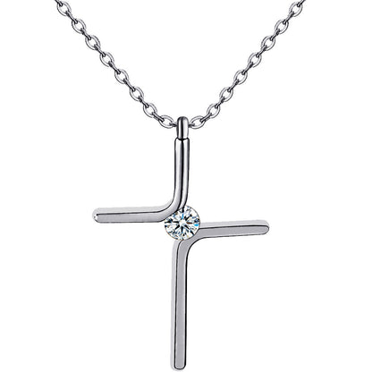 Cross Pendant Titanium Steel Plating Necklace