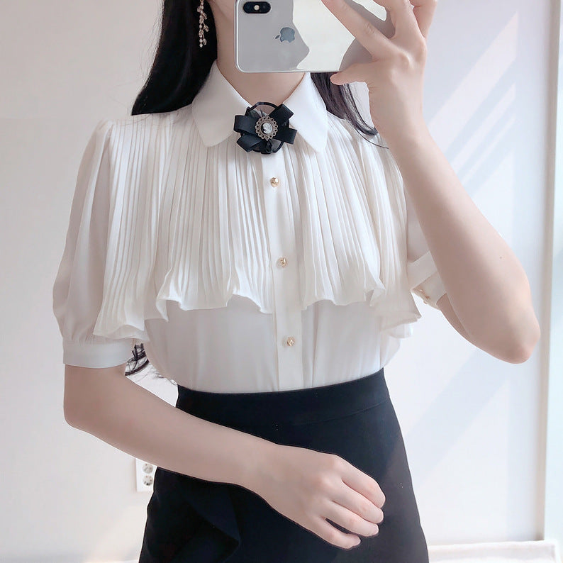 Ruffle White Topwear