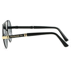 Men's Double Beam Round Frame Sunglasses - Viexta