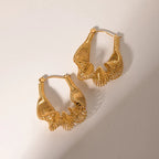 Stainless Steel Pleated Earrings - Viexta
