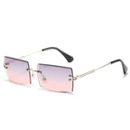 Rimless sunglasses women square - Viexta