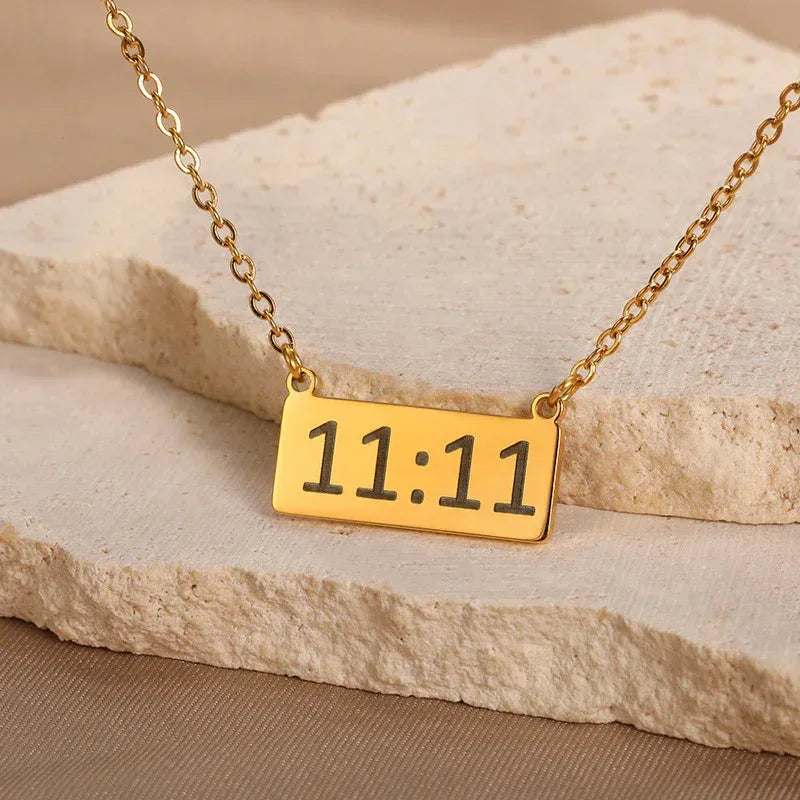 18k 11:11 Pattern Necklace - Viexta