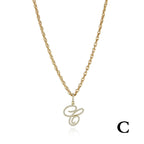 26 Letter Zircon 18k Gold Necklace