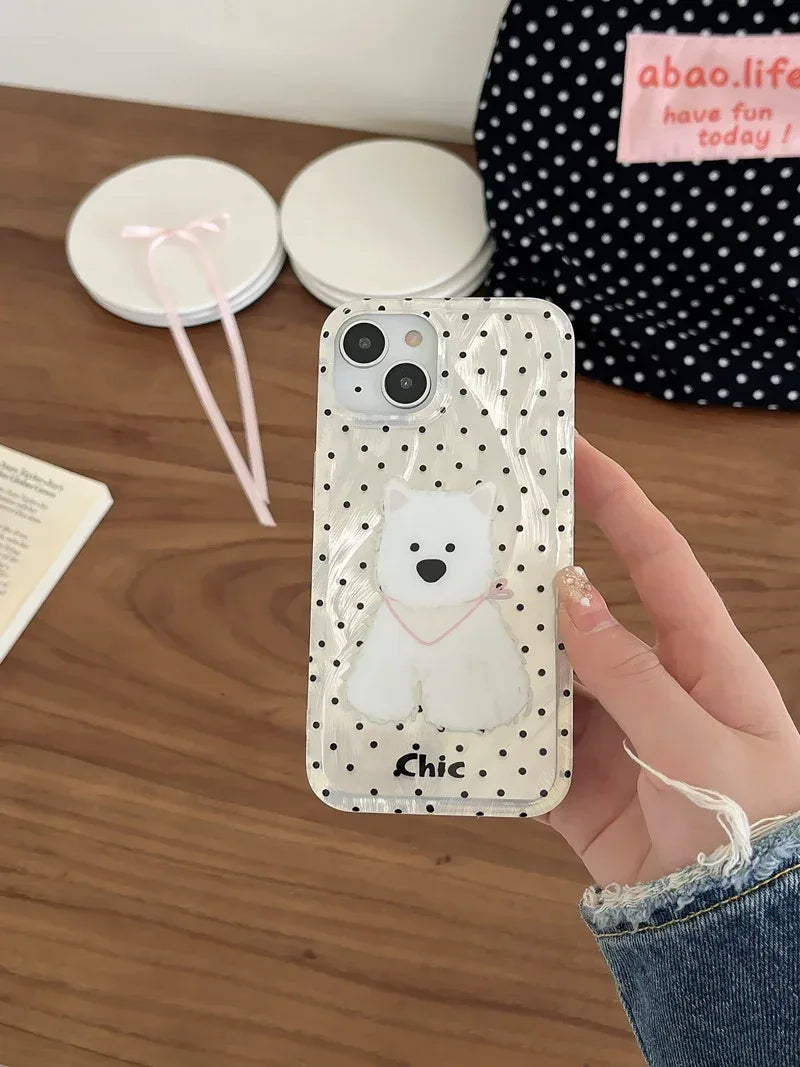 Polka Dot West Highland iPhone Case - Viexta