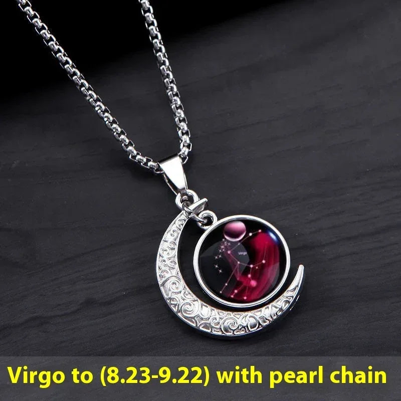 12-constellation-moon-star-glowing-necklace - Viexta
