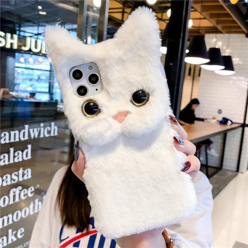Plush Cute Cat iPhone Case - Viexta