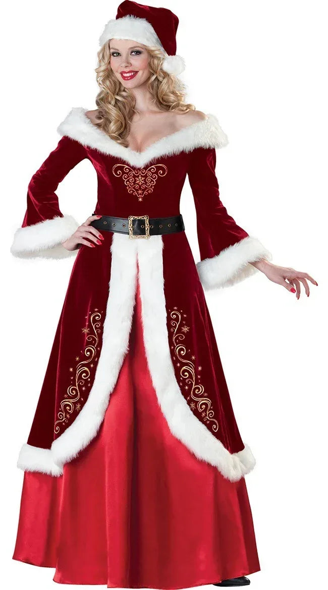 Christmas Queen Princess Dress Santa Claus dress - Viexta