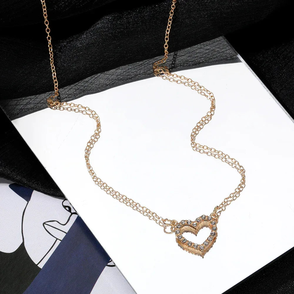 Rhinestone Diamond Multi-layer Necklace - Viexta