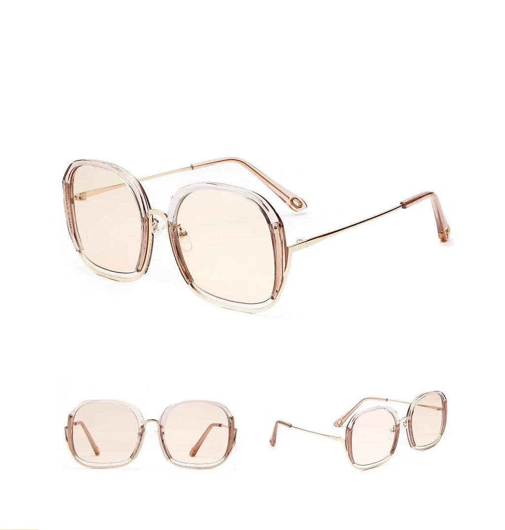 Colorful Large Half Frame Sunglasses - Viexta