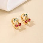 Summer Bowknot Small Cherry Versatile Earrings - Viexta