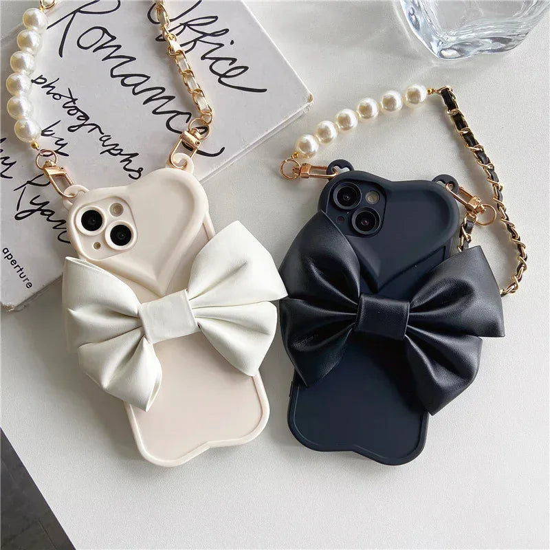 leather-bow-hand-chain-iphone-case - Viexta