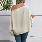 Diagonal Collar Asymmetric Pullover - Viexta