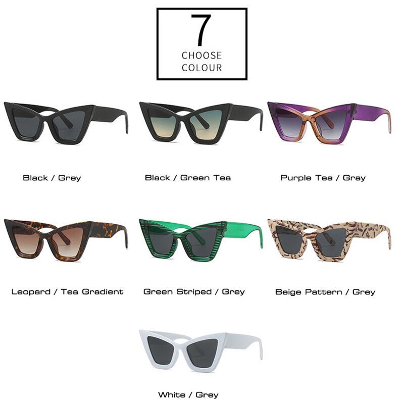 Fashion Oversized Cat Eye Women Sunglasses Vintage Brand Designer Gradient Shades UV400 Men Trending Sun Glasses