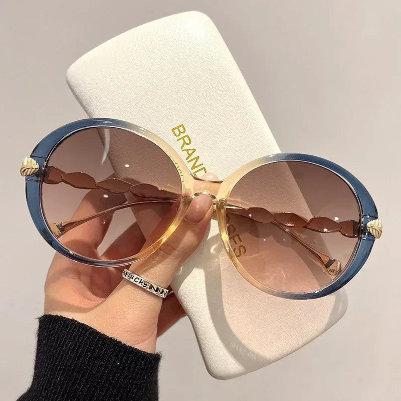 Women's Concave Shape Street Style Sun Protection Sunglass - Viexta