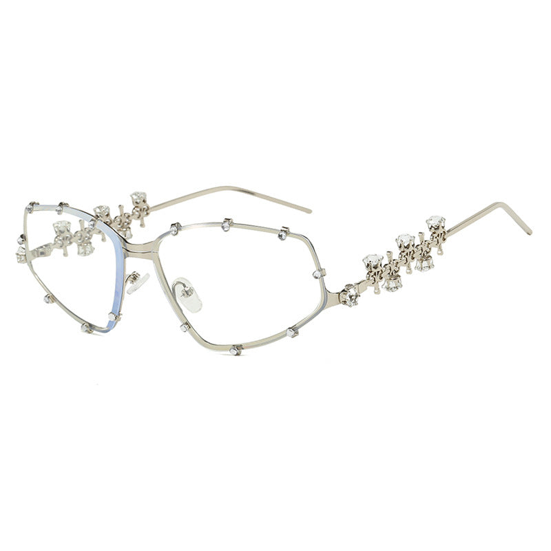 Diamond studded eyeglass frame