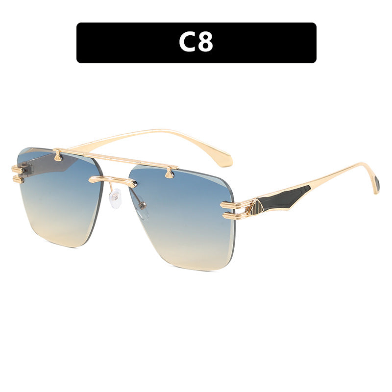 Frameless sunglasses, new trendy women's sunglasses, UV resistant driving ins, European and American sunglasses, high-end feel