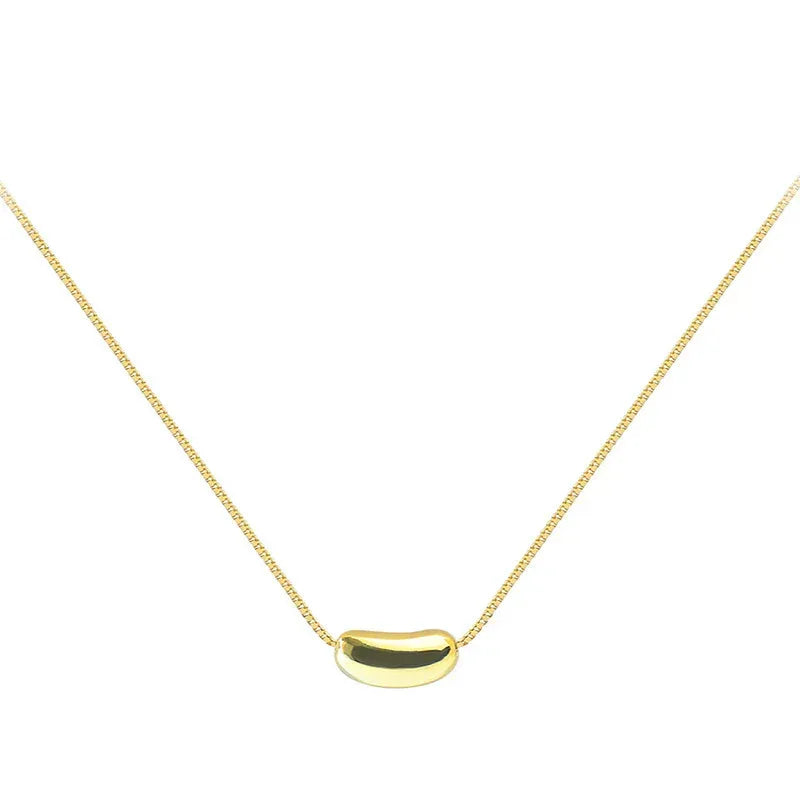 Golden Bean Pendant Necklace - Viexta