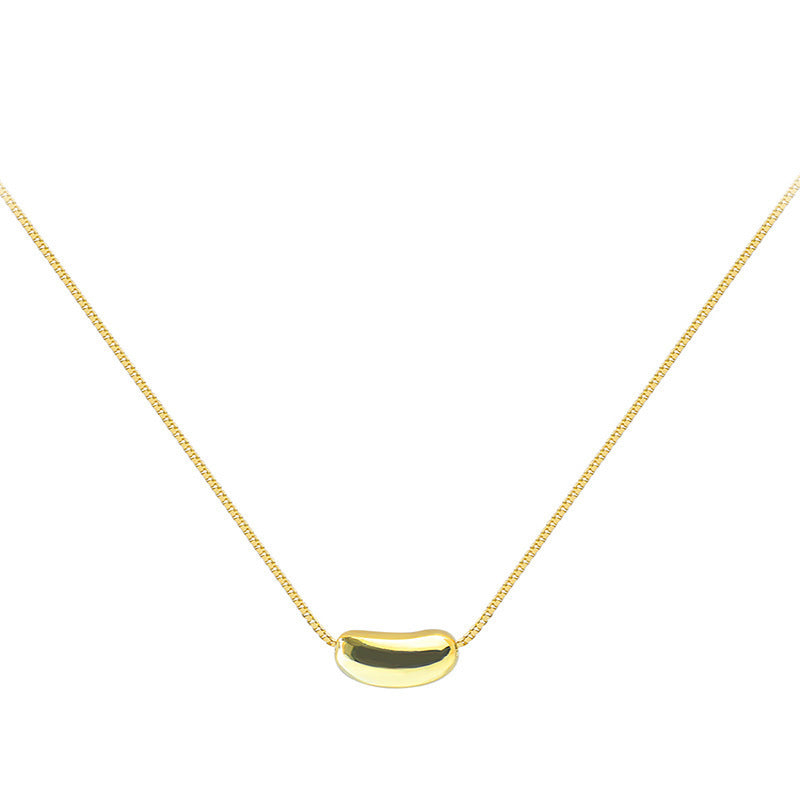 Golden Bean Pendant Necklace