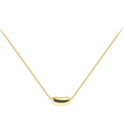 Golden Bean Pendant Necklace