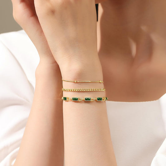 18k Plated Stacked Three-layer Bracelet