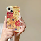 Blue Light Oil Painting Flower Spring Korean iPhone Case - Viexta
