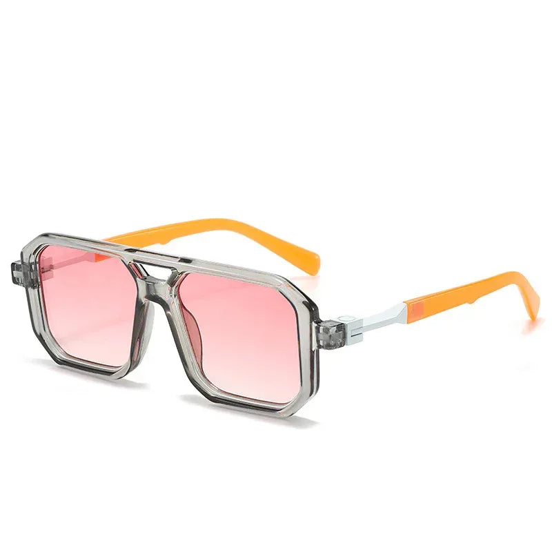 Retro Double Beam Pilot Catwalk Light Luxury Sunglasses - Viexta
